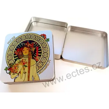 Dóza na potraviny Trappistine PL406 A. Mucha plechová dóza stříbrná s pantem