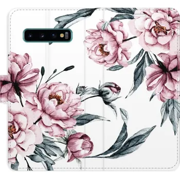 Pouzdro na mobilní telefon Flipové pouzdro iSaprio - Pink Flowers - Samsung Galaxy S10