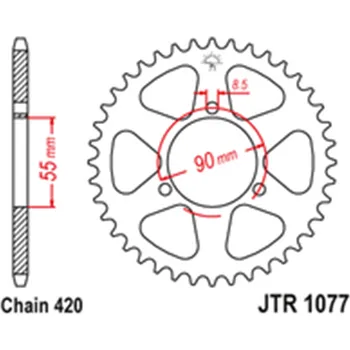 Řetězová sada pro motocykl Zadní rozeta Rieju 50 Naked 2004 - 2009 47 zubů