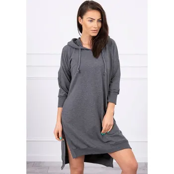 Dámské šaty Oversize mikinové šaty Grafitové Velikost: UNI