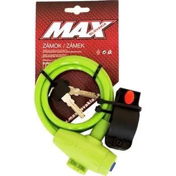 Zámek na kolo Zámek MAX lankový 8 x 1000mm + 2 klíče zelený
