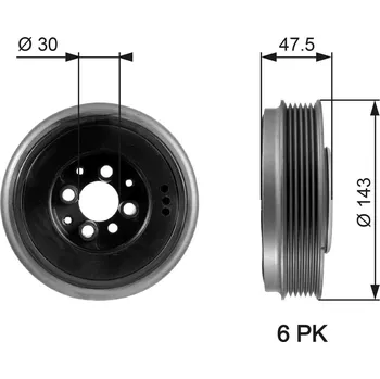 Řemenice, klikový hřídel GATES TVD1003