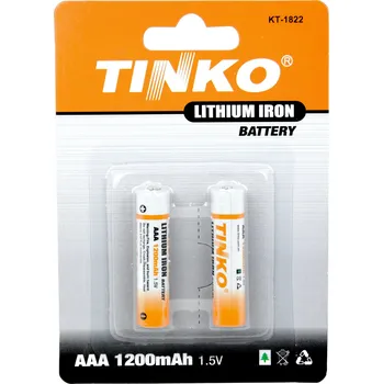 2x Baterie TINKO AAA (R03) 1,5V lithiová, 1200mAh