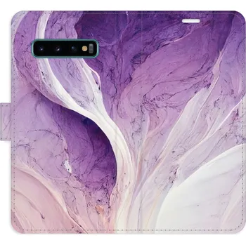 Pouzdro na mobilní telefon Flipové pouzdro iSaprio - Purple Paint - Samsung Galaxy S10