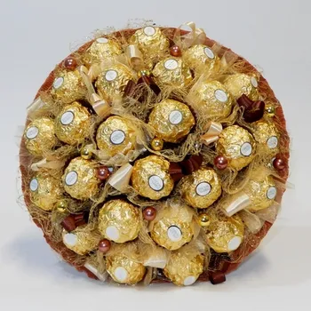 umělá květina Ateliér Confetti Kytice z bonbónů - Ariadna Barva: Hnědá