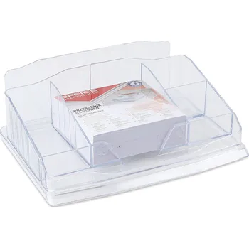 Stojan na vizitku Office Products stolní plastový organizér s poznámkami Barva: transparentní