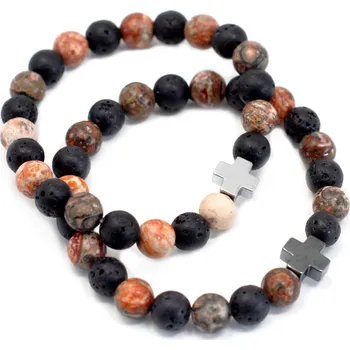 Náramek Partnerský, Přátelství (Věčnost) - Jaspis & Láva