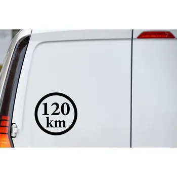 Samolepící dekorace Lepy.cz Samolepka na auto 120 km Velikost (šířka x výška): 15x15cm, Barevná varianta: Karafiátová růžová