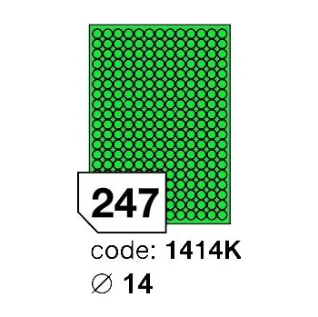 Speciální papír Samolepící etikety Rayfilm Office průměr 14 mm 100 archů, matně zelená, R0120.1414K