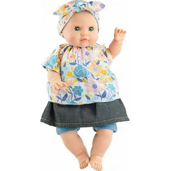 Panenka Realistické miminko - holčička Inma v květovaných šatech od firmy Paola Reina ( Los Manus 36 cm)