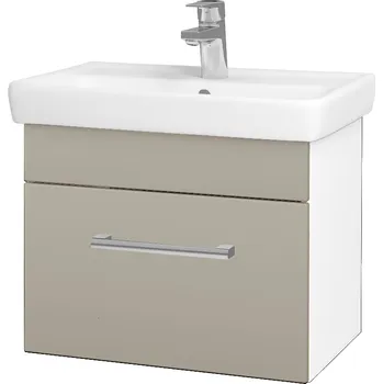 Koupelnový nábytek Dřevojas Koupelnová skříňka SOLO SZZ 55 - N01 Bílá lesk / Úchytka T03 / M05 Béžová mat