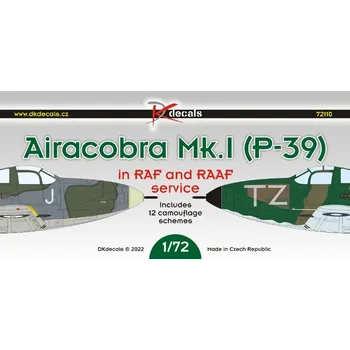 Plastikový model 1/72 Airacobra Mk.I (P-39) in RAF/RAAF (12x camo)