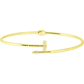 Náramek GEMMAX Elegantní zlatý náramek Hřebík se zirkony délka UNI 16 - 19 cm – zlatý šperk ryzosti 585/1000 v Dárkovém balení s Certifikátem GLBYB-19-38951