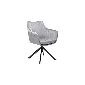 Jídelní židle Židle ALZA - otáčivá (S) nohy černé / látka bluvel 14 šedá