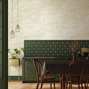 Tapeta Designová tapeta mořské mušle, barva béžová, 65003HTM SEASHELL BEIGE / exkluzivní vliesová tapeta na zeď 65003-HTM FEEL! (0,53 x 10,05 m) Hohenberger