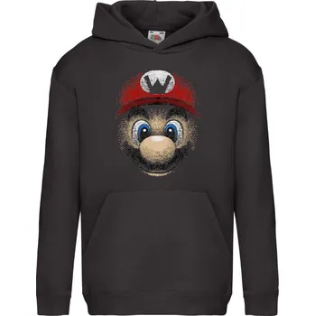 Chlapecká mikina detska_mikina_klokanka_potisk_Super_Mario Barva: Black -černá, velikost: 140