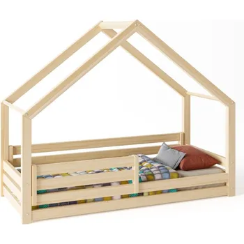 Dětská postel ELIS DESIGN Domečková postel dominant s volitelnou zábranou premium rozměr lůžka: 80 x 160 cm, šuplík, nožičky: bez nožiček, Zábrany: Obě