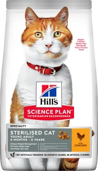 Krmivo pro kočku Hill's Pet Nutrition Science Plan Sterilised Cat Adult Chicken 10 kg