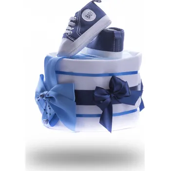 plenkový dort Plenkovky.cz Jednopatrový plenkový dort mini - modrý