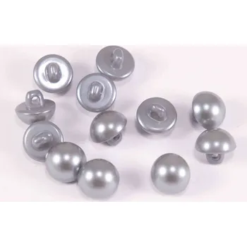 Knoflík Knoflík perlička se spodním přišitím - šedá perleťová - průměr 0,9 cm