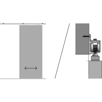 Stavební výplň JAP Posuv basic na zeď pro dřevěné dveře šířka průchodu/ délka kolejnice: 75/ 165 cm