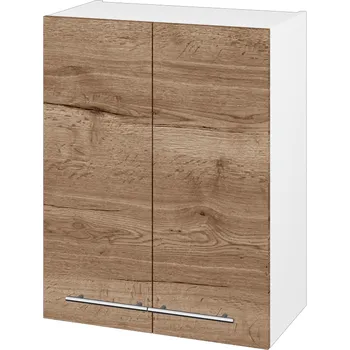 Koupelnový nábytek Dřevojas Horní skříňka DOS SYD2 60 - N01 Bílá lesk / Úchytka T02 / D21 Tobacco
