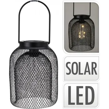 Svícen Solární LED lampa drátěná černá 21x15,5 cm (135235 041 C46999600 lampa LED solar)