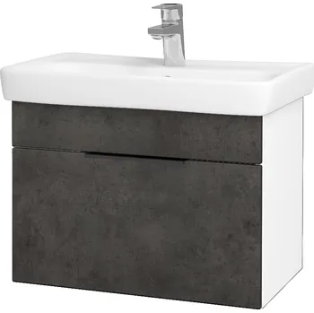 Koupelnový nábytek Dřevojas Koupelnová skříňka SOLO SZZ 60 - N01 Bílá lesk / Úchytka T07 / D16 Beton tmavý