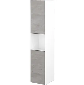 Koupelnový nábytek Dřevojas Vysoká skříň BONO SVD2O 35 - N01 Bílá lesk / Úchytka T33 / D01 Beton / Levé