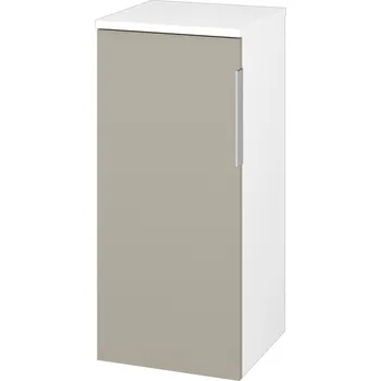Koupelnový nábytek Dřevojas Nízká skříňka DOS SND 35 - N01 Bílá lesk / Úchytka T05 / M05 Béžová mat / Levé