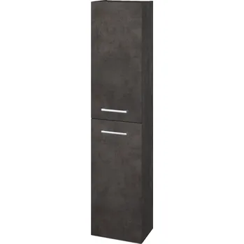 Koupelnový nábytek Dřevojas Vysoká skříň DOOR SV1D2 35 - D16 Beton tmavý / Úchytka T03 / D16 Beton tmavý / Levé