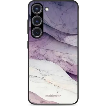 Pouzdro na mobilní telefon Lesklý kryt Mobiwear Glossy - Samsung Galaxy S23 Plus - G028G - Bílý a fialový mramor (Prémiové lesklé pouzdro, obal, kryt Mobiwear Glossy na mobil Samsung Galaxy S23 Plus - G028G - Bílý a fialový mramor, materiál Plast + TPU silikon - krytí po všech)