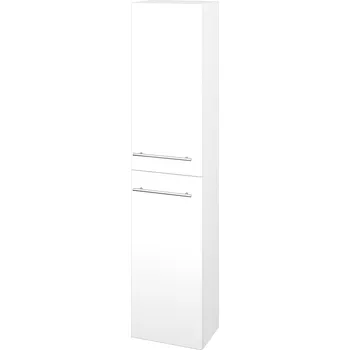 Koupelnový nábytek Dřevojas Vysoká skříň DOS SV1D2 35 - N01 Bílá lesk / Úchytka T02 / M01 Bílá mat / Levé
