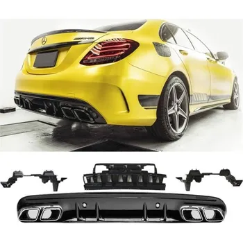 Nárazník PROTEC Zadní difuzor MERCEDES W205 LOOK C63 AMG černý