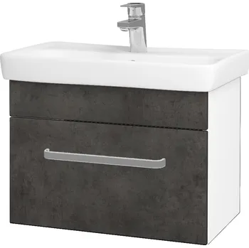 Koupelnový nábytek Dřevojas Koupelnová skříňka SOLO SZZ 60 - N01 Bílá lesk / Úchytka T01 / D16 Beton tmavý