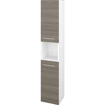 Koupelnový nábytek Dřevojas Vysoká skříň DOS SVD2O 35 - N01 Bílá lesk / Úchytka T04 / D03 Cafe / Pravé