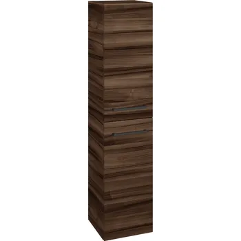 Koupelnový nábytek Dřevojas Vysoká skříň s košem DOS SVD2K 35 - D06 Ořech / Úchytka T06 / D06 Ořech / Pravé