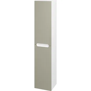 Koupelnový nábytek Dřevojas Vysoká skříň COLOR SVD2 35 - N01 Bílá lesk / M05 Béžová mat / Levé