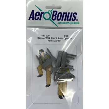 Plastikový model 1/48 German Pilot WWII & Radioman for Fokker G-1