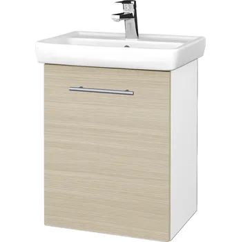 Koupelnový nábytek Dřevojas Koupelnová skříňka DOOR SZD 50 - N01 Bílá lesk / Úchytka T02 / D04 Dub / Levé
