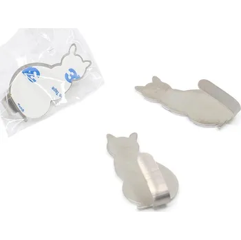 Věšák Vsepropejska Suko věšák na klíč kočka 4 ks Barva: Šedá