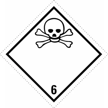 ADR třída 6.1 -Toxické látky lakovaná papírová samolepka 100 x 100 mm