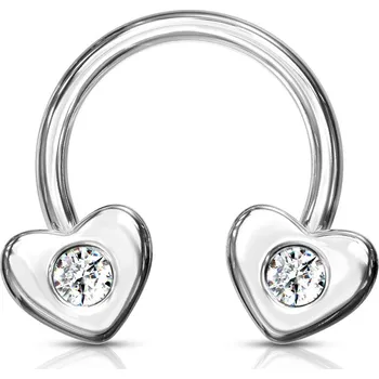 Piercing Šperky4U Piercing - podkova se srdíčky - PV1017-ST