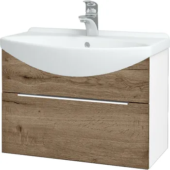 Koupelnový nábytek Dřevojas Koupelnová skříňka TAKE IT SZZ 65 - N01 Bílá lesk / Úchytka T05 / D21 Tobacco