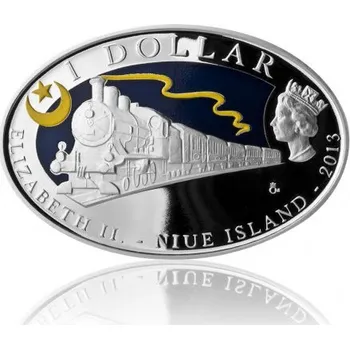 2013 - Stříbrná mince 1 NZD 130 let Orient Expresu kolorováno