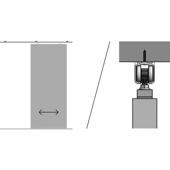Interiérové dveře JAP Posuv basic do stropu pro dřevěné dveře šířka průchodu/ délka kolejnice: 60/ 130 cm