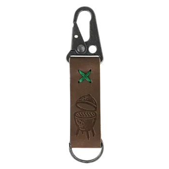 Kožená klíčenka s karabinou Big Green Egg
