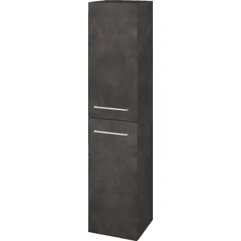Koupelnový nábytek Dřevojas Vysoká skříň s košem DOS SVD2K 35 - D16 Beton tmavý / Úchytka T04 / D16 Beton tmavý / Levé