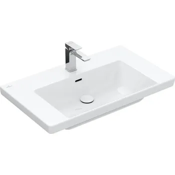 Umyvadlo Villeroy & Boch Subway 3.0 umyvadlo 80x47 cm, otvor pro baterii, s přepadem, bílá Alpin (4A708001)
