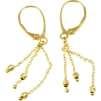 Náušnice ŠPERKY-NM, Zlaté visací dámské náušnice 3197